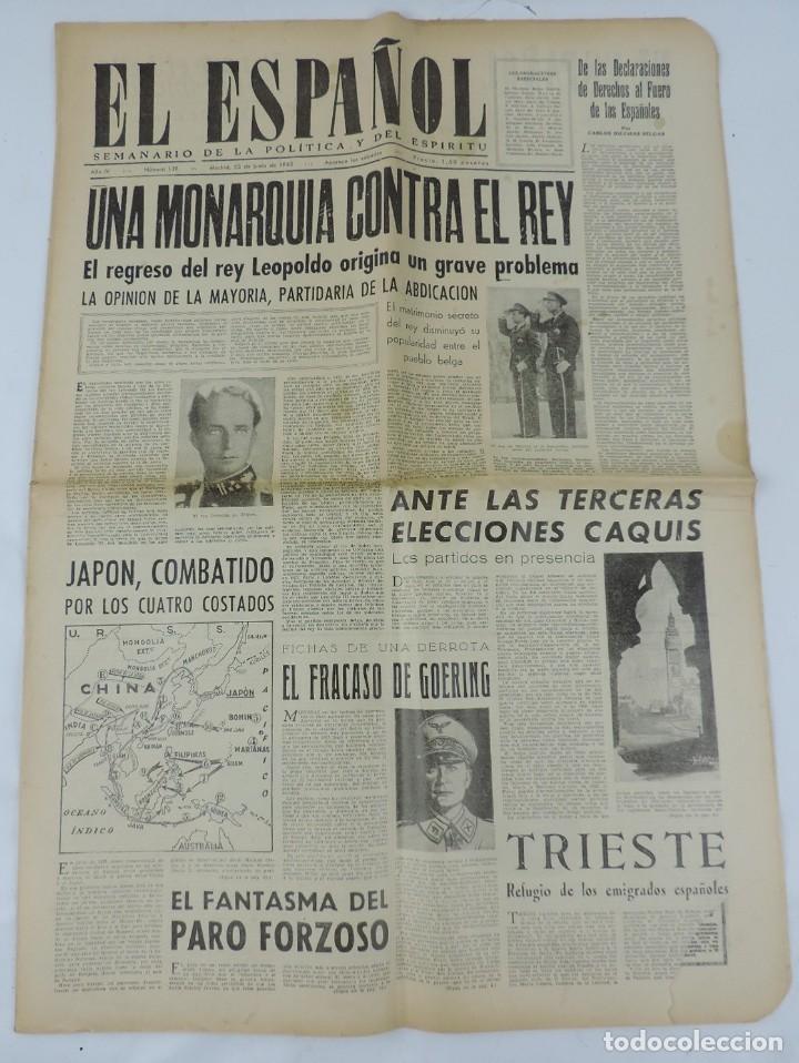 Militaria: PERIODICO EL ESPA&Ntilde;OL, 23 DE JUNIO DE 1945, II GUERRA MUNDIAL, 12 PAGINAS, TAL COMO SE PUEDE VER EN L
