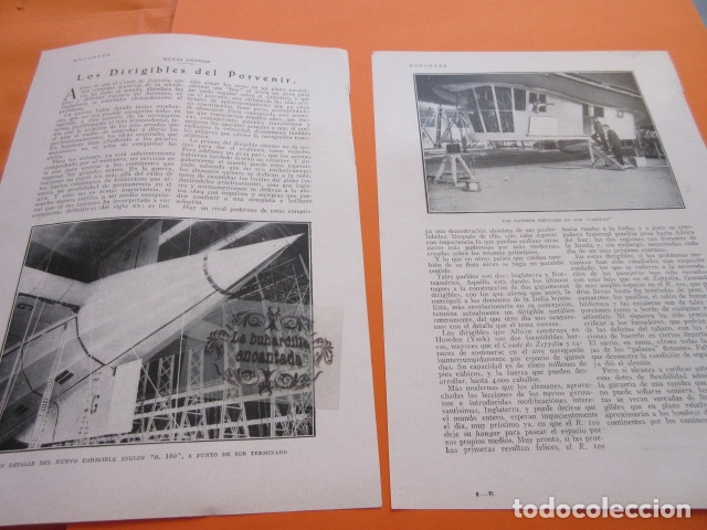 Militaria: ARTICULO 1929 - DIRIGIBLE DEL PORVENIR - ZEPPELIN - 3 PAGINAS - MULA ANGEL MATEOS TELMO GARCIA CICLI