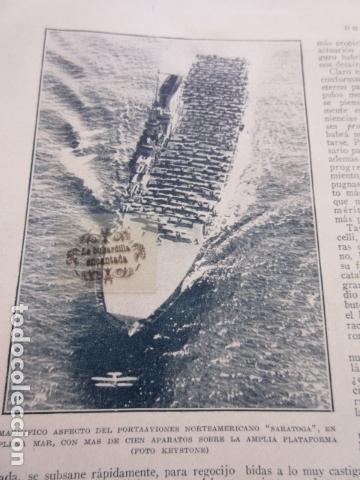 Militaria: FOTO RECORTE 1929 - PORTAVIONES NORTEAMRICANO SARATOGA CIEN AVIONES EN CUBIERTA
