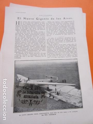 Militaria: ARTICULO 1929 - EL NUEVO GIGANTE DE LOS AIRES HUGH JUNKERS - 3 PAGINAS