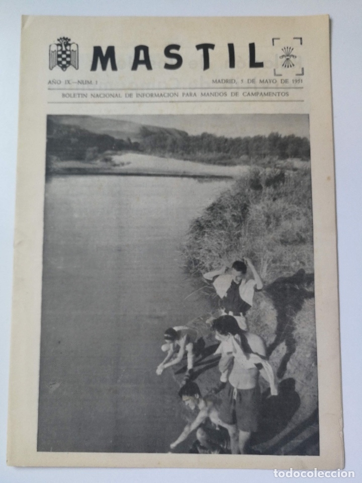 Militaria: MASTIL - BOLETIN MANDOS CAMPAMENTOS JUEVENTUDES FALANGE - 1951 - TROFEO MEJOR ESCUADRA Y MODELOS DE
