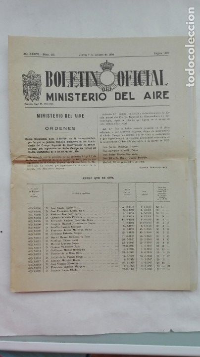 Militaria: BOLETIN OFICIAL DEL MINISTERIO DEL AIRE. JUEVES 7 OCTUBRE 1976
