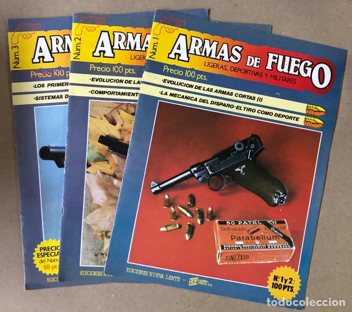 Militaria: ARMAS DE FUEGO LIGERAS, DEPORTIVAS Y MILITARES. FASC&Iacute;CULOS N&deg; 1, 2 y 3. (1982). BUEN ESTADO.