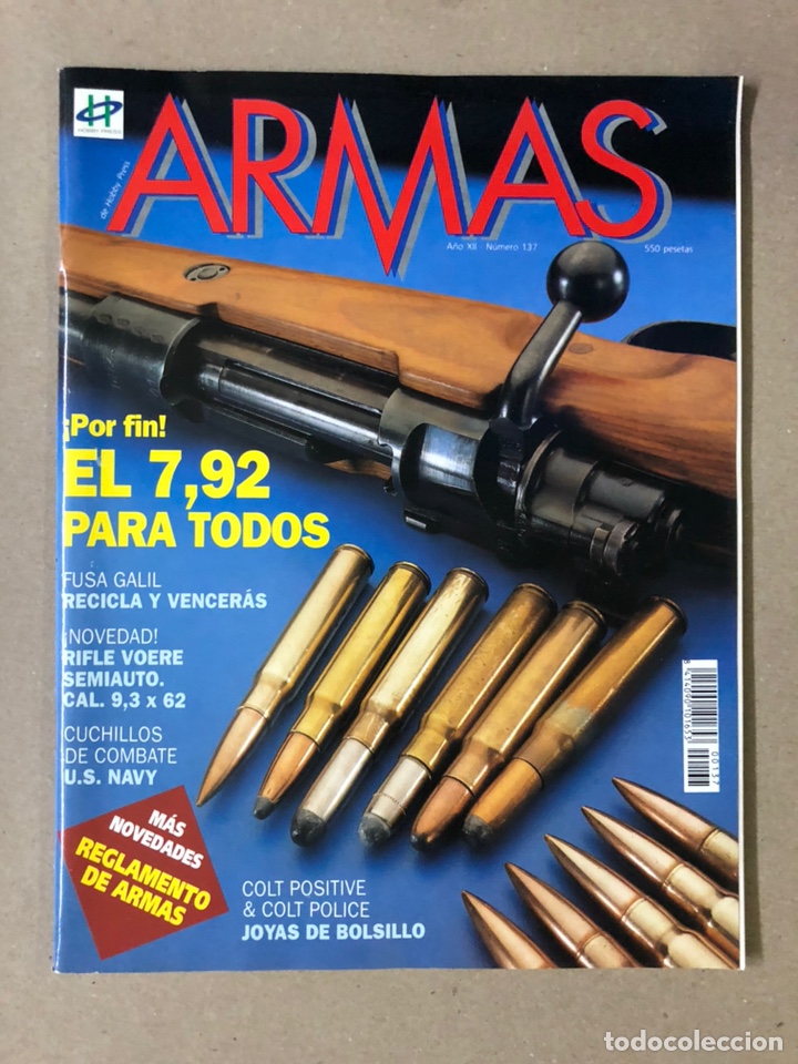 Militaria: ARMAS N&deg; 137 (1993). COLT POSITIVE & COLT POLICE, 7,92 PARA TODOS, FUSA GALIL, RIFLE VOERE SEMIAUTO