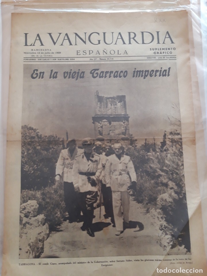 Militaria: LOTE 29 EJEMPLARES LA VANGUARDIA ORIGINALES SUPLEMENTO GR&Aacute;FICO 1939