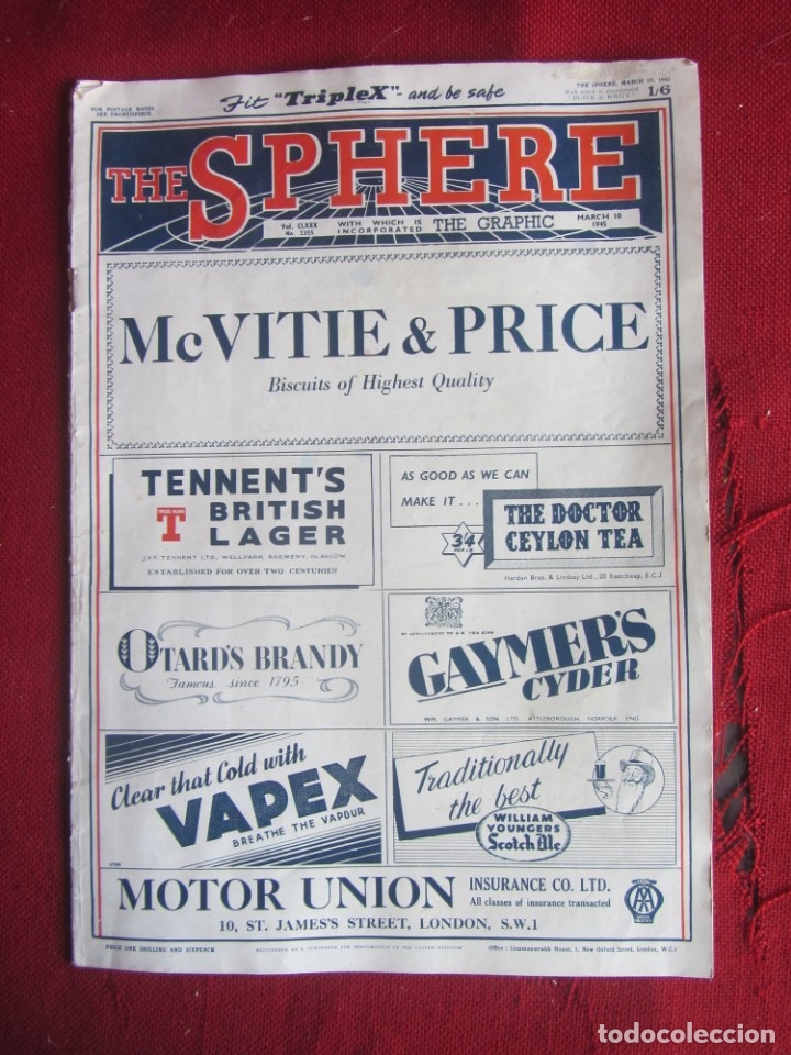 Militaria: THE SPHERE. MARCH 10 1945. N&ordm; 2355