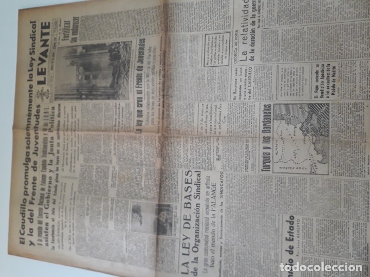 Military Antiques: DiARIO LEVANTE 1940 FALANGE Ii GUERRA MUNDIAL