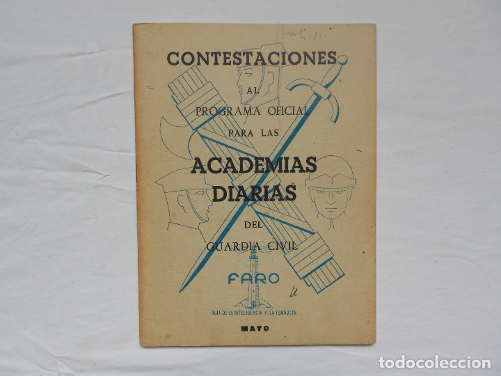 Militaria: CONTESTACIONES AL PROGRAMA OFICIAL PARA LAS ACADEMAS DIARIAS DEL GUARDIA CIVIL - FARO - 1968