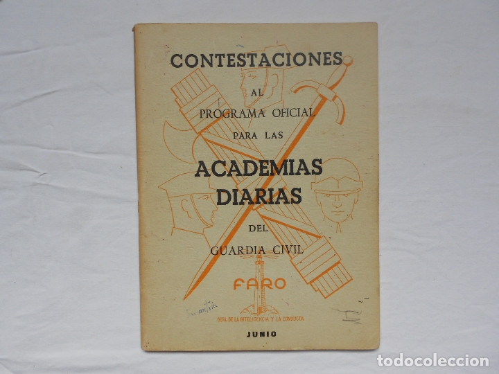 Militaria: CONTESTACIONES AL PROGRAMA OFICIAL PARA LAS ACADEMAS DIARIAS DEL GUARDIA CIVIL - FARO - 1968