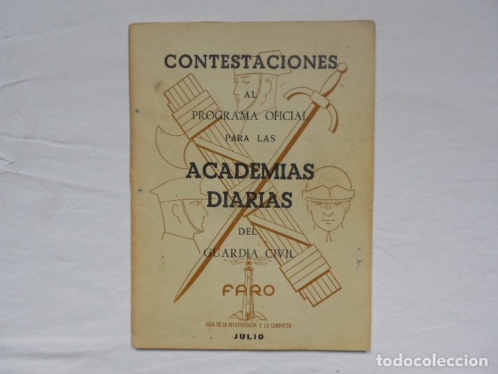 Militaria: CONTESTACIONES AL PROGRAMA OFICIAL PARA LAS ACADEMAS DIARIAS DEL GUARDIA CIVIL - FARO - 1968