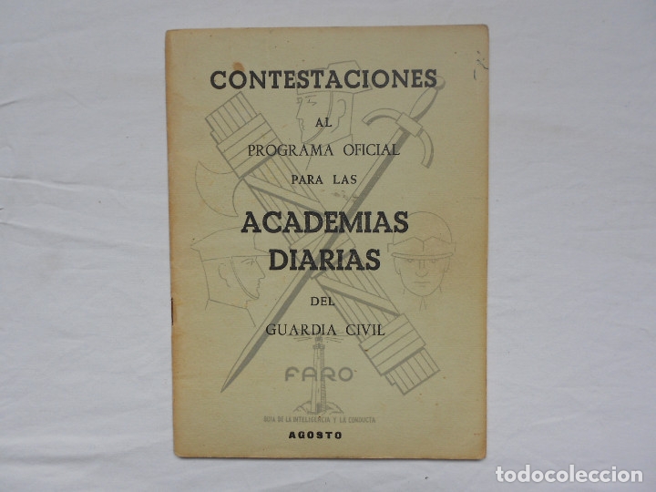 Military Antiques: CONTESTACIONES AL PROGRAMA OFICIAL PARA LAS ACADEMAS DIARIAS DEL GUARDIA CIVIL - FARO - 1968
