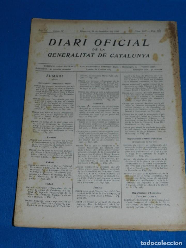 Militaria: (M) REVISTA - DIARI OFICIAL DE LA GENERALITAT DE CATALUNYA ANY IV VOL.IV BARCELONA 1938 N.348