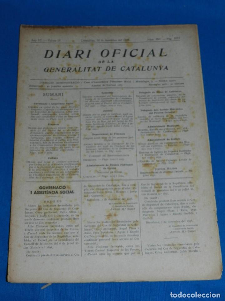Militaria: (M) REVISTA - DIARI OFICIAL DE LA GENERALITAT DE CATALUNYA ANY IV VOL.IV BARCELONA 1938 N.350