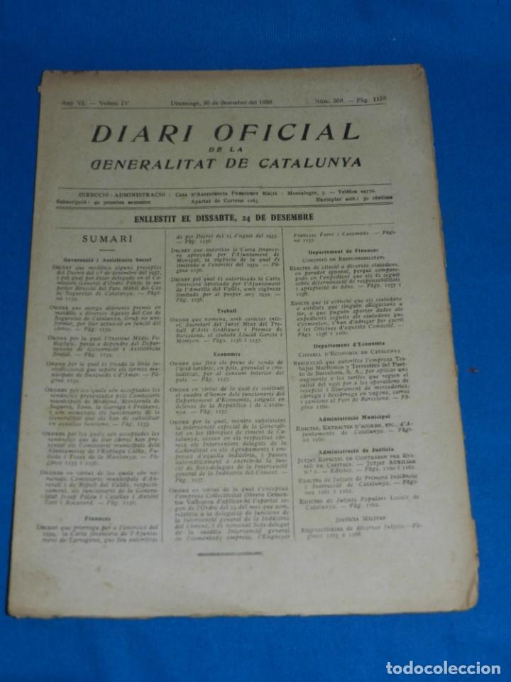 Militaria: (M) REVISTA - DIARI OFICIAL DE LA GENERALITAT DE CATALUNYA ANY IV VOL.IV BARCELONA 1938 N.359