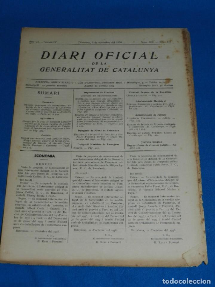 Military Antiques: (M) REVISTA - DIARI OFICIAL DE LA GENERALITAT DE CATALUNYA ANY IV VOL.IV BARCELONA 1938 N.306