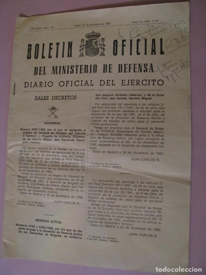 Militaria: BOLET&Iacute;N OFICIAL DEL MINISTERIO DEL DEFENSA. DIARIO OFICIAL DEL EJERCITO. 23 DICIEMBRE 1982.