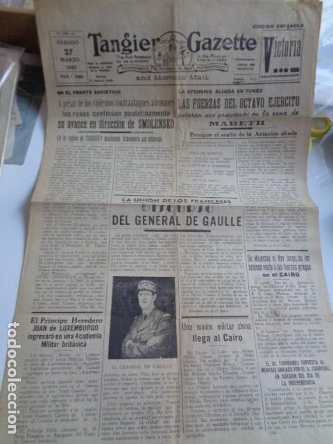 Militaria: TANGIER GAZETTE AND MOROCCO MAIL. PERIODICO EN ESPA&Ntilde;OL. 27 MARZO 1943. INFORMACI&Oacute;N II GUERRA MUNDIAL
