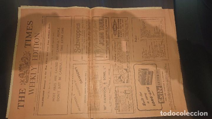 Military Antiques: ANTIGUO PERIODICO THE TIMES - WEEKLY EDITION N&ordm; 3449 - FEBRERO 1943 . EN INGLES - LEER DESCRIPCION