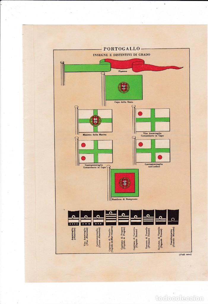 Military Antiques: MARINA DE GUERRA - PORTUGAL / PORTOGALLO - INSIGNIAS Y INSIGNIAS DE GRADO 1940 - LITOGRAFIA ITALIANA