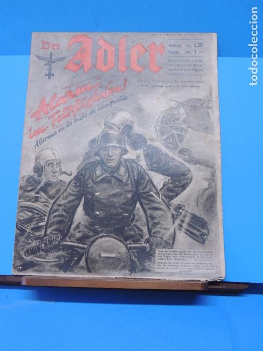 Military Antiques: Der Adler . BERLIN 28 ENERO 1941 . (PORTADA). ALARMA EN LA BASE DE CAMPA&Ntilde;A