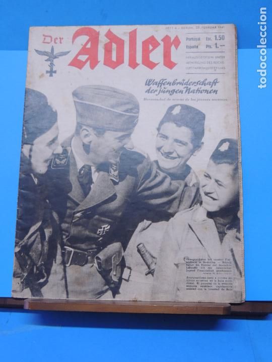 Military Antiques: Der Adler . BERLIN 25 FEBRERO 1941 . (PORTADA).HERMANDAD DE ARMAS DE LOS J&Oacute;VENES NACIONES