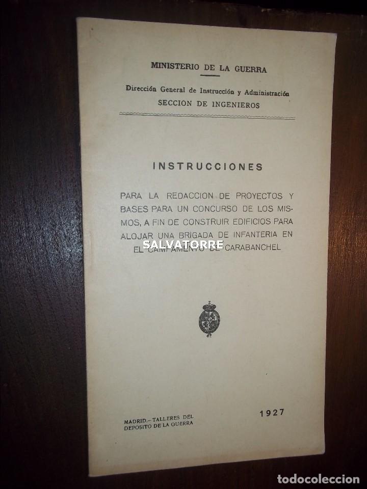 Military Antiques: MINISTERIO GUERRA.INGENIEROS,CONSTRUCCION CAMPAMENTO CARABANCHEL.MADRID.1927