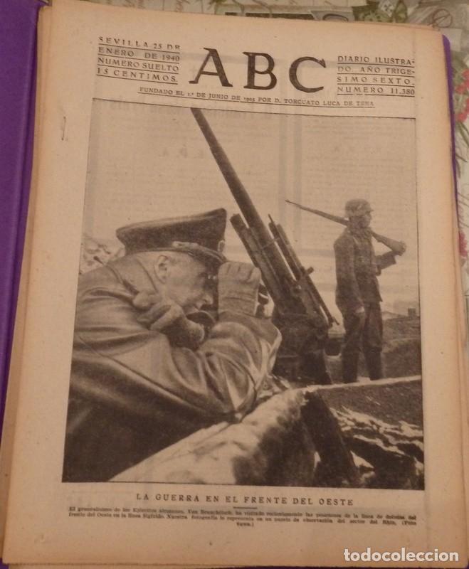 Military Antiques: ABC DE SEVILLA, de fecha 25 de enero de 1940, la guerra en el frente del oeste