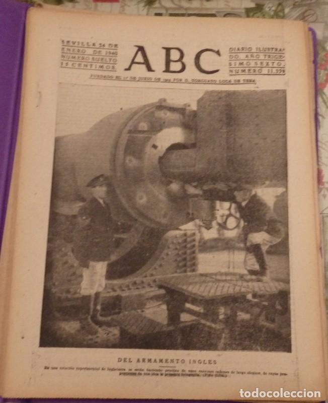 Military Antiques: ABC DE SEVILLA, de fecha 24 de enero de 1940, del armamento ingles
