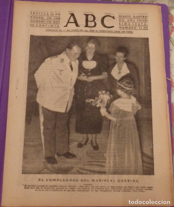 Military Antiques: DIARIO ABC DE SEVILLA, 14 de enero de 1940.- en portada: el cumplea&ntilde;os del mariscal goering