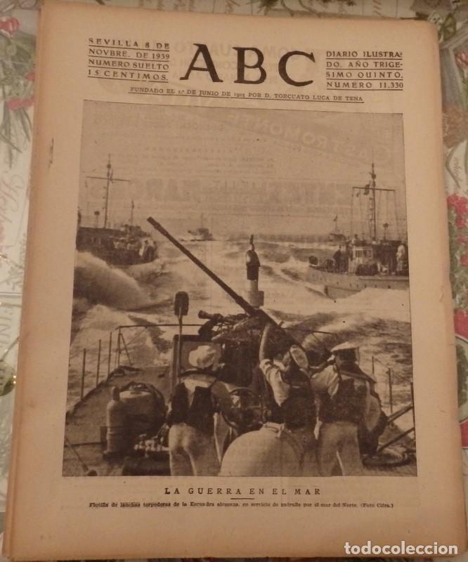 Military Antiques: ABC DE SEVILLA,  8 de noviembre de 1939.- en portada: flotilla de lanchas torpederas, WWII