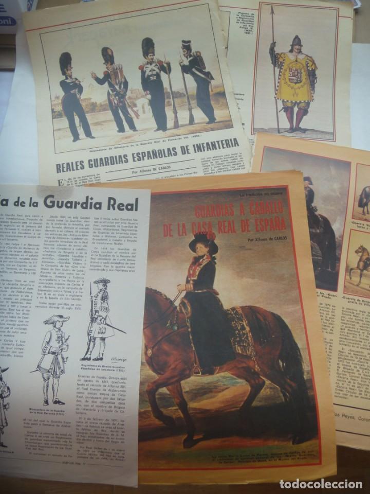 Militaria: LOTE DE 3 ARTICULOS DEL ABC DEDICADOS A LAS GUARDIAS REALES . A&Ntilde;OS 70
