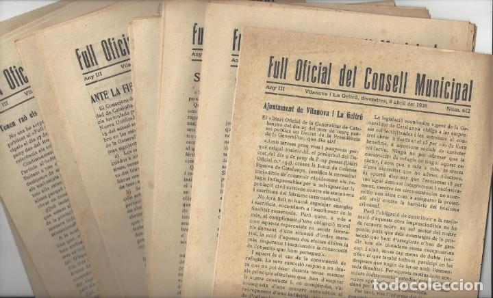 Militaria: 55 N&Uacute;MEROS DEL FULL OFICIAL DEL CONSELL MUNICIPAL. VILANOVA I LA GELTR&Uacute;. GUERRA CIVIL- 1938