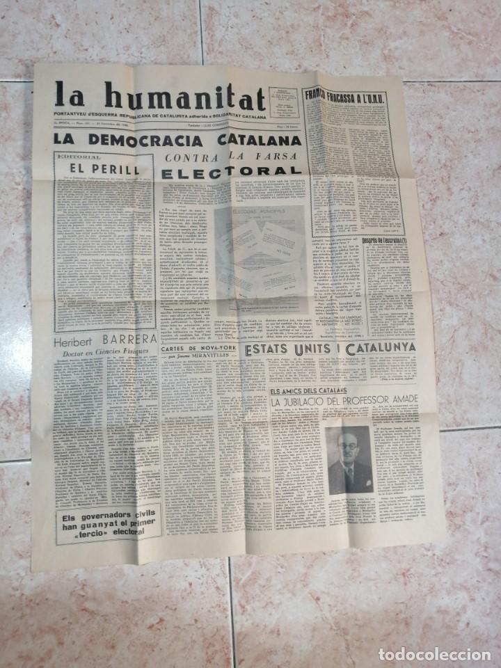 Militaria: LA HUMANITAT NUM. 101 - 29 DE NOVEMBRE DEL 1948 PORTANTVEU D&acute;ESQUERRA REPUBLICANA DE CATALUNYA