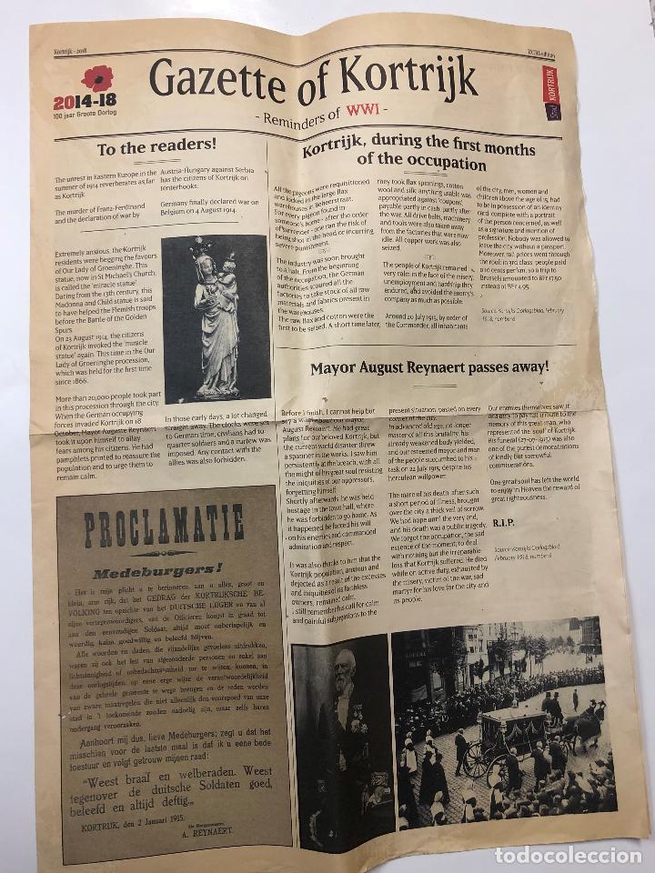 Militaria: PERIODICO CONMEMORATIVO DE LA PRIMERA GUERRA MUNDIAL EN KORTRIJK, CORTRIQUE, BELGICA, EN INGLES