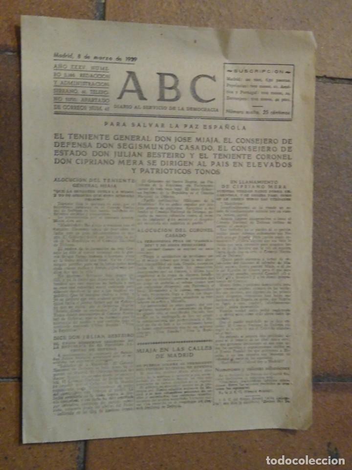 Militaria: ABC. Diario al Servicio de la Democracia, n&uacute;m. 11.186. 8 Marzo 1939 gobierno Rep&uacute;blica.