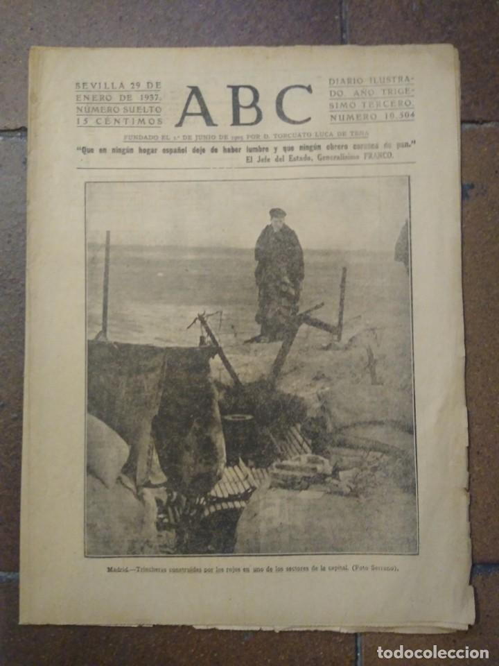 Militaria: ABC 29 de ENERO de 1937, SEVILLA,12 PAGINAS,GRANADA,ARENAL DEL REY,JATAR,PARTE DE GUERRA