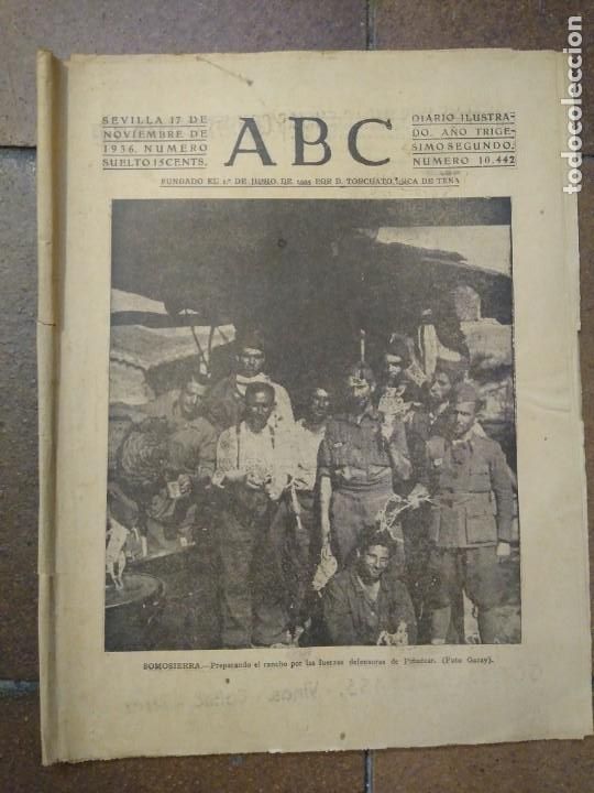 Militaria: ABC 17 NOVIEMBRE 1936 SOMOSIERRA, PREPARANDO EL RANCHO POR LAS FUERZAS DE PU&Ntilde;U&Eacute;CAR.