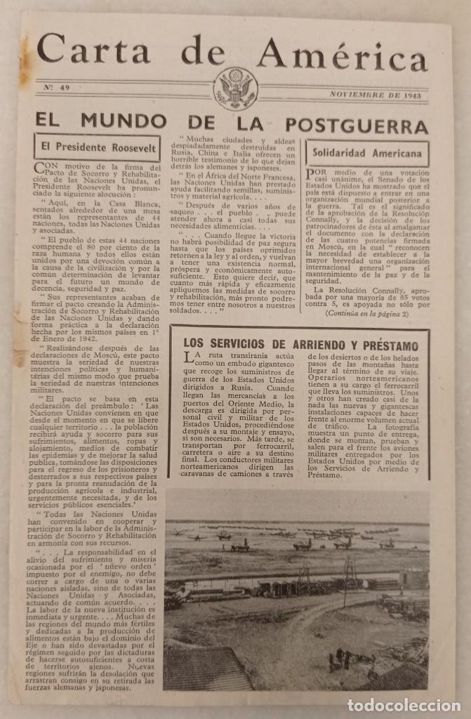 Militaria: Peri&oacute;dico - Carta de Am&eacute;rica - II Guerra Mundial. N&deg; 49. Noviembre 1943