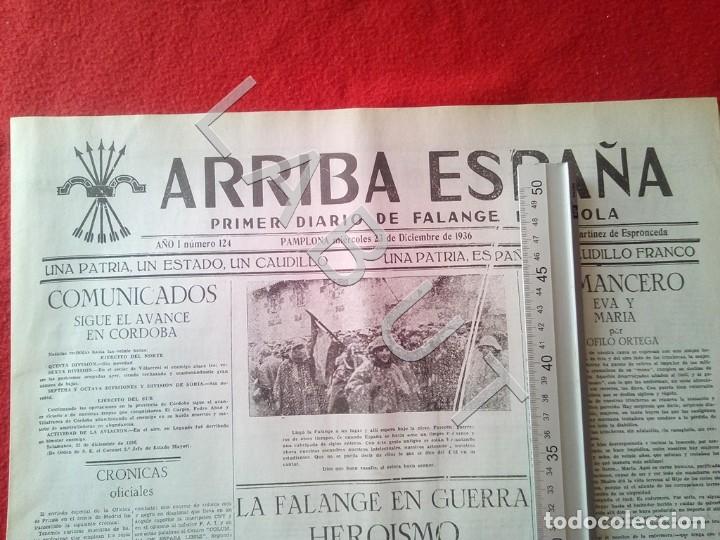 Militaria: PERIODICO ARRIBA ESPA&Ntilde;A PRIMER DIARIO DE FALANGE 124 23 DICIEMBRE 1936 GUERRA CIVIL FACSIMIL X12
