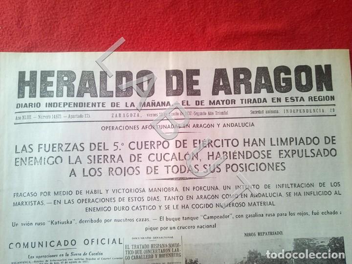 Militaria: HERALDO DE ARAGON 13 AGOSTO 1937 GUERRA CIVIL FACSIMIL X12