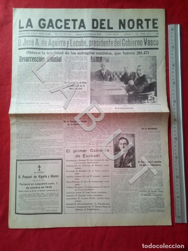 Militaria: LA GACETA DEL NORTE 8 OCTUBRE 1936 GUERRA CIVIL FACSIMIL X12