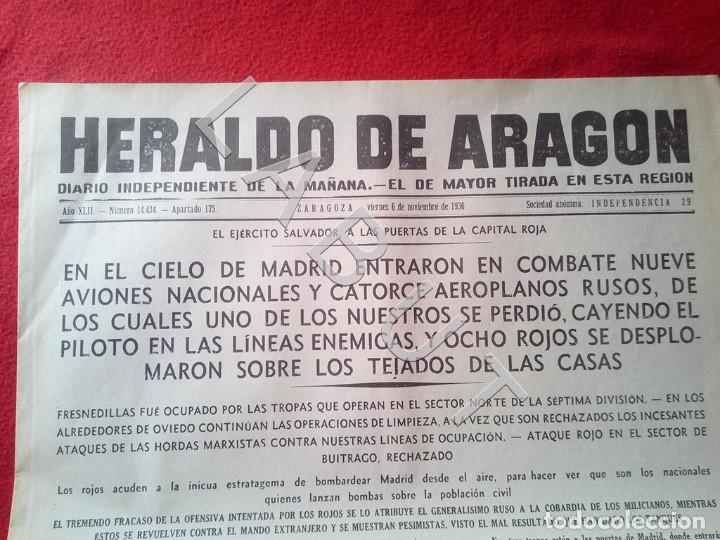 Militaria: HERALDO DE ARAGON 6 NOVIEMBRE 1936 GUERRA CIVIL FACSIMIL X12