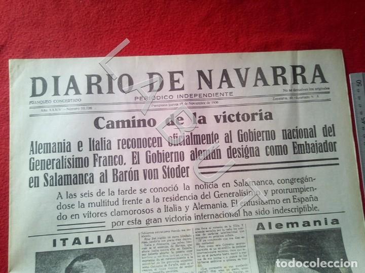 Militaria: DIARIO DE NAVARRA 19 NOVIEMBRE 1936 GUERRA CIVIL FACSIMIL X12