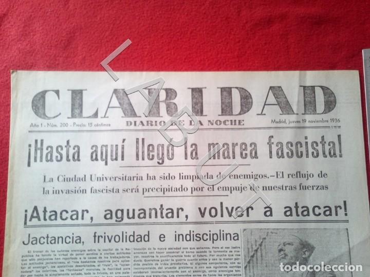 Militaria: CLARIDAD DIARIO DE LA NOCHE 19 NOVIEMBRE 1936 GUERRA CIVIL FACSIMIL X12
