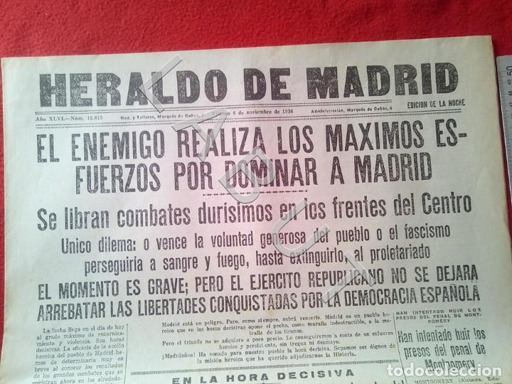 Militaria: HERALDO DE MADRID 6 NOVIEMBRE 1936 GUERRA CIVIL FACSIMIL X12