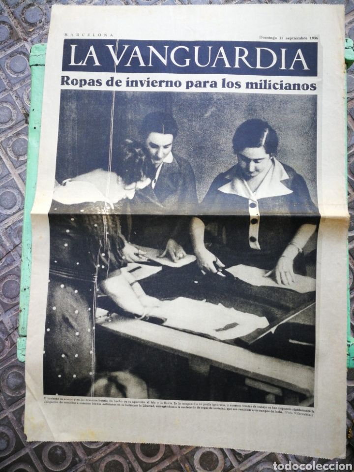 Militaria: LA VANGUARDIA, NOTAS GR&Aacute;FICAS (CUATRO P&Aacute;GINAS)-ROPAS DE INVIERNO PARA MILICIANOS, 27 SEPTIEMBRE 1936