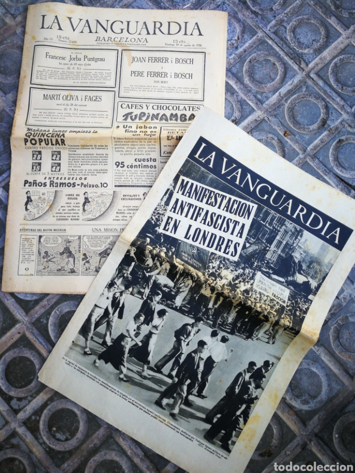 Militaria: LA VANGUARDIA BARCELONA- MANIFESTACI&Oacute;N ANTIFASCISTA EN LONDRES, 30 AGOSTO 1936. COMPLETO!