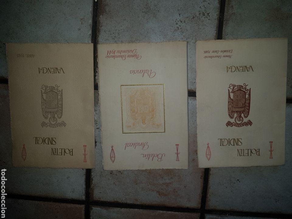 Military Antiques: 3 REVISTAS BOLETIN SINDICAL VALENCIA , EXTRAORDINARIO A&Ntilde;OS 1944--45--46 , ORIGINALES