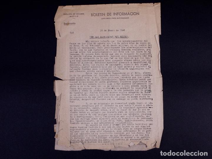 Militaria: EMBAJADA ALEMANA EN MADRID. BOLET&Iacute;N DE INFORMACI&Oacute;N 1945