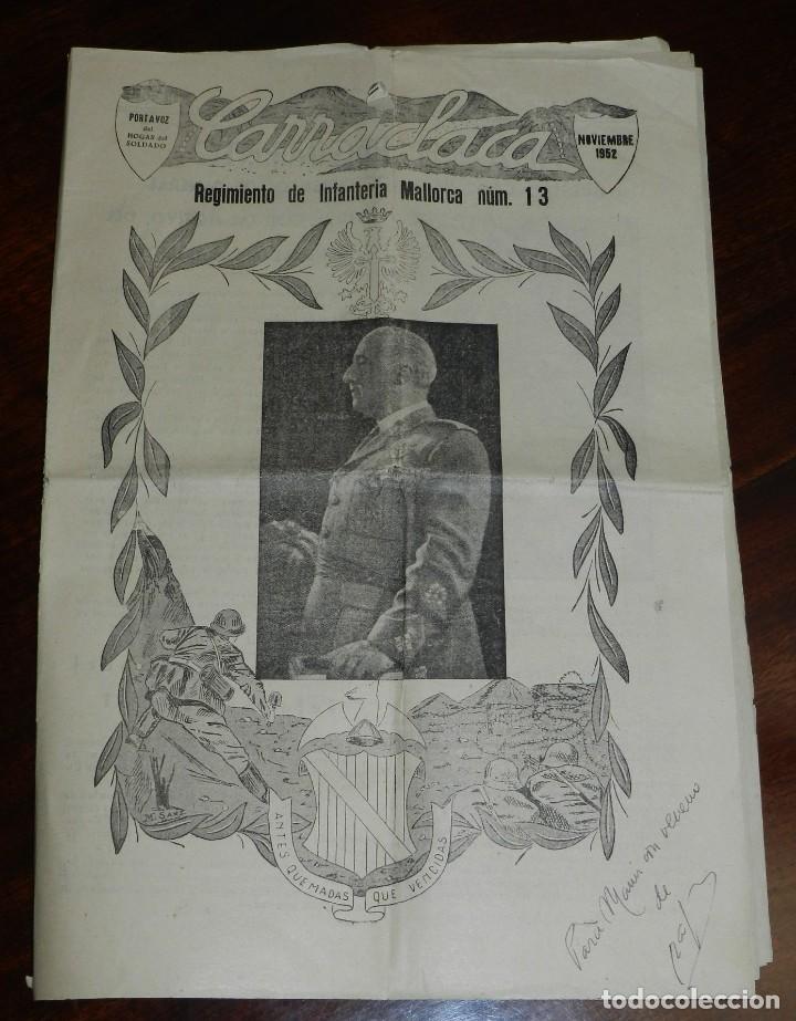 Militaria: CARRACLACA, REGIMIENTO DE INFANTERIA MALLORCA N&ordm; 13 LORCA, 15 DE NOVIEMBRE DE 1952, REVISTA PORTAVOZ